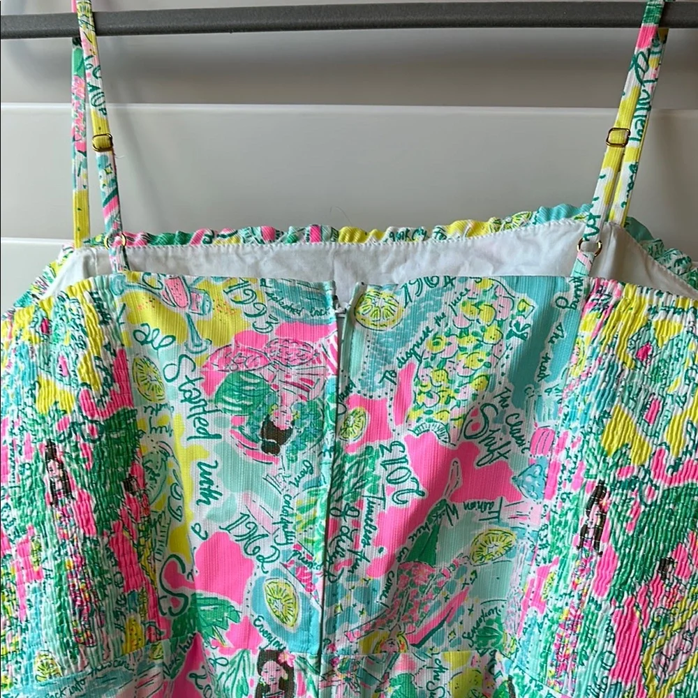 NWOT Lilly Pulitzer Jesse Romper “In the beginning” Pattern sz14 - Picture 3 of 10